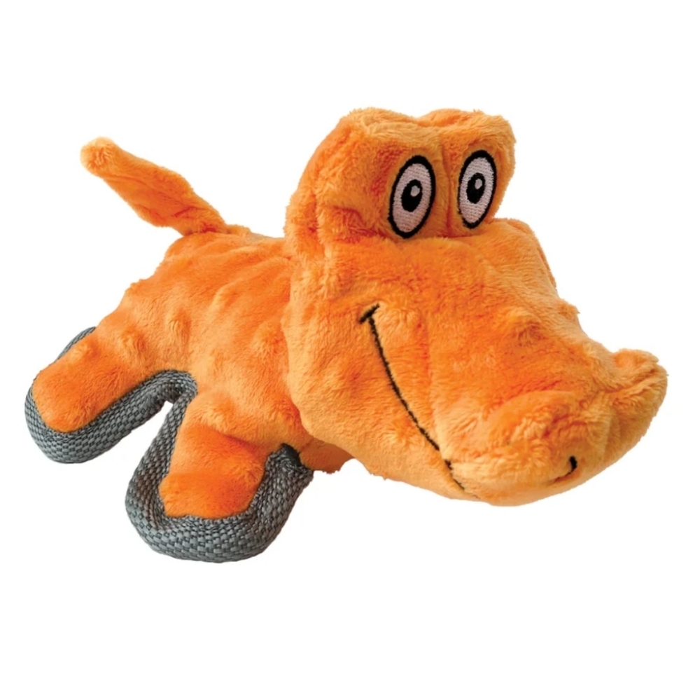 Foufit Mini Tuffs Dog Squeaky Toy Orange Gator